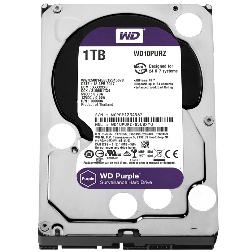 Накопичувач HDD WD 1TB Purple (WD10PURZ)